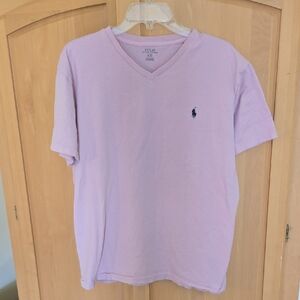 Polo by Ralph Lauren Men's Light Purple V-Neck Tee